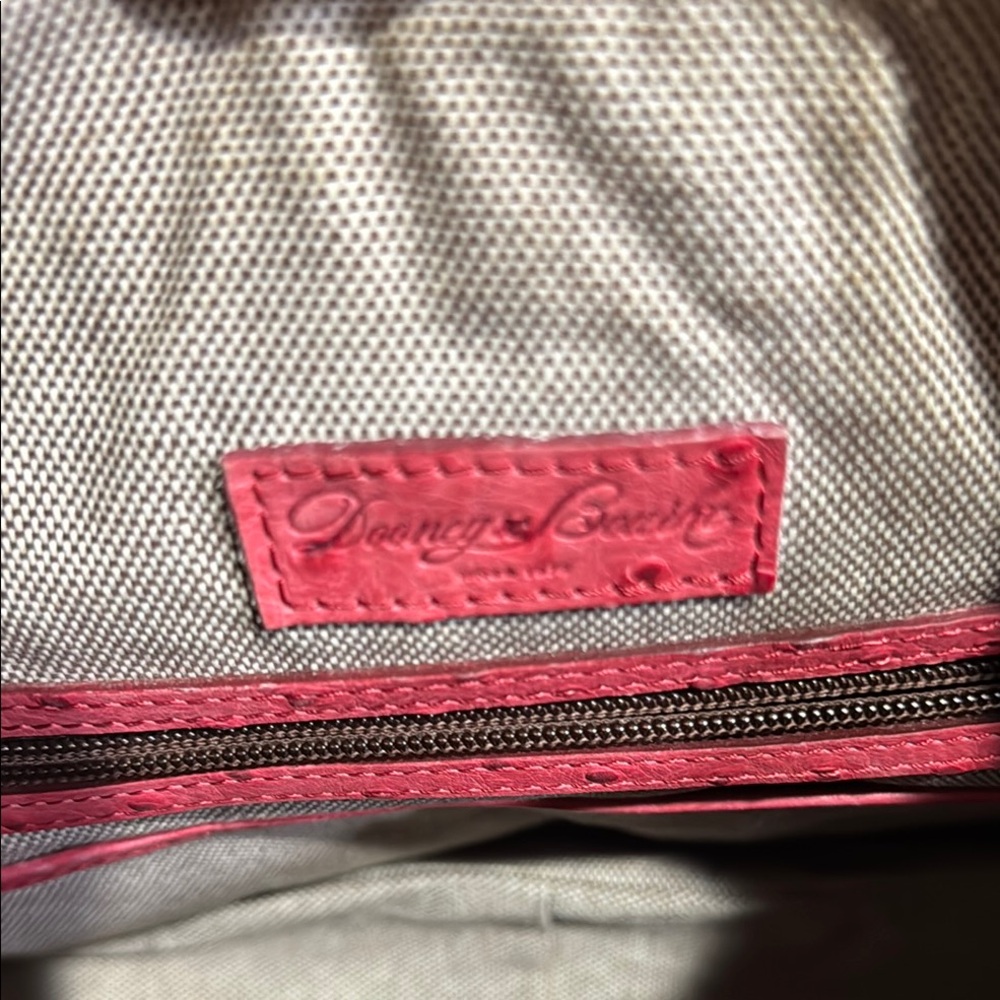 Dooney & Bourke Pink Ostrich-Embossed Handbag - Picture 8 of 10